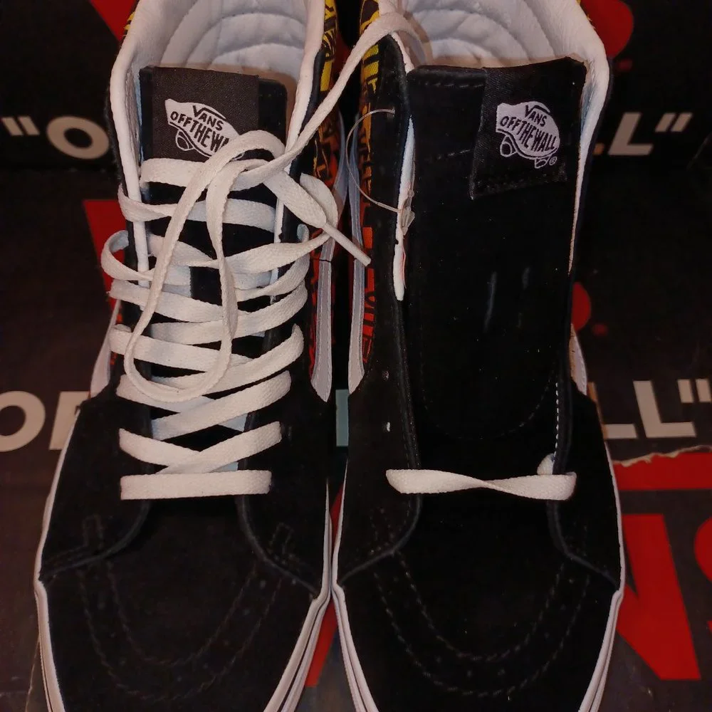 Vans Sk8-Hi Logo Flame Canvas Black Men's 9.5 VN0A5HZZA5P